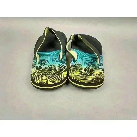 Reef Boys Kids Pool Beach Flip Flops Thongs Sandals Blue Aqua Green 3 US - Picture 4 of 7